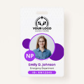 パーソナライズされたナース開業医のNP写真名 バッジ (正面)