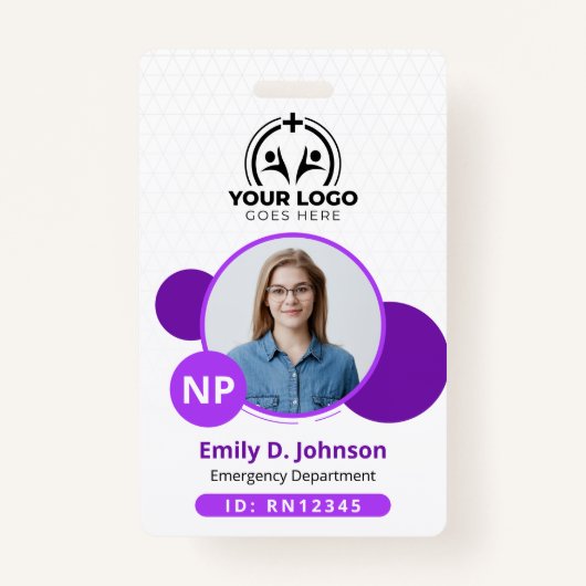 パーソナライズされたナース開業医のNP写真名 バッジ (正面)