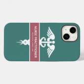 パーソナライズされたナース開業医ダークティール(緑がかった色)医療 Case-Mate iPhoneケース (裏面 (横))
