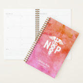 パーソナライズされたナース開業医ピンクオレンジカスタム色 プランナー手帳 (ディスプレー)