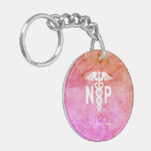 パーソナライズされたナース開業医ピンク医学 キーホルダー (正面左)