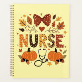 パーソナライズされたナース – かわいいカボチャ&紅葉 プランナー手帳 (正面)