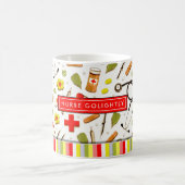 パーソナライズされたナース コーヒーマグカップ (中央)