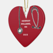 パーソナライズされたナース セラミックオーナメント (左)
