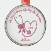パーソナライズされたナース メタルオーナメント (正面)
