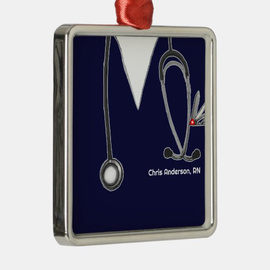 パーソナライズされたナース メタルオーナメント (右)