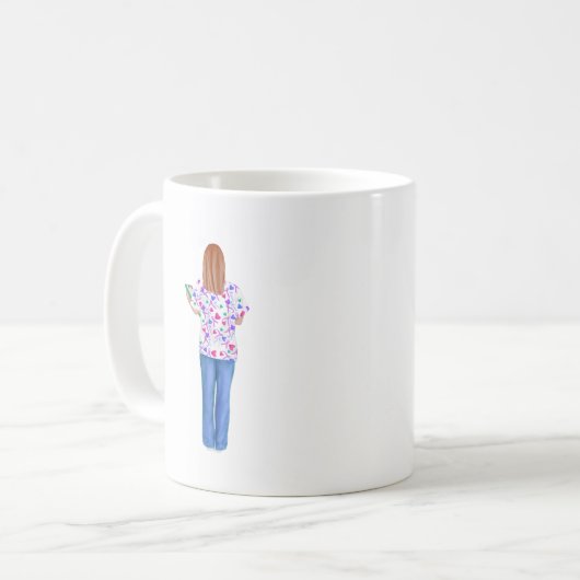 パーソナライズされたナース(赤毛ナース) Mug コーヒーマグカップ (正面左)
