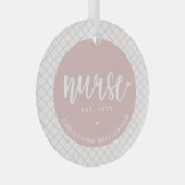 パーソナライズされたナースRN卒業エレガント ガラスオーナメント (正面右)