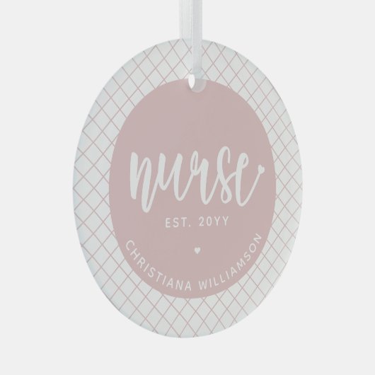 パーソナライズされたナースRN卒業エレガント ガラスオーナメント (正面右)