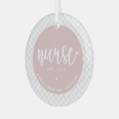 パーソナライズされたナースRN卒業エレガント ガラスオーナメント (正面左)