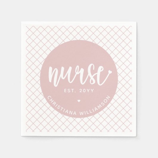 パーソナライズされたナースRN卒業エレガント スタンダードカクテルナプキン (正面)