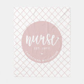 パーソナライズされたナースRN卒業エレガント フリースブランケット (正面)