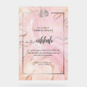 パーソナライズされたニッカ・ウェルカム アクリルサイン - ローズ (正面)