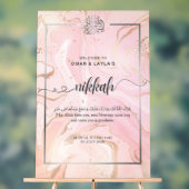 パーソナライズされたニッカ・ウェルカム アクリルサイン - ローズ (ニュートラル)