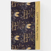 パーソナライズされたニューイヤーエブシャンパン花火 横断幕 (縦)