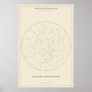 パーソナライズされたニューヨーク星図ポスター ポスター