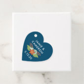 パーソナライズされたネイビーブルーの花柄ギフトタグ フェイバータグ (インサイチュ)