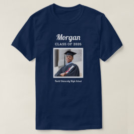 パーソナライズされたネイビー クラス 2023 卒業写真 Tシャツ