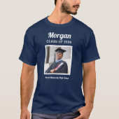 パーソナライズされたネイビー クラス 2023 卒業写真 Tシャツ (正面)
