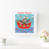 パーソナライズされたノアの箱舟 スクエア壁時計 (ホーム)