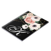 パーソナライズされたノートブックジオメトリックガーデンバラブラック ノートブック (左側)