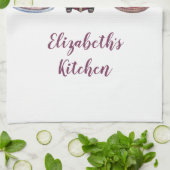 パーソナライズされたノーム 料理 かわいい ファンタジー キッチンタオル (折り畳み)