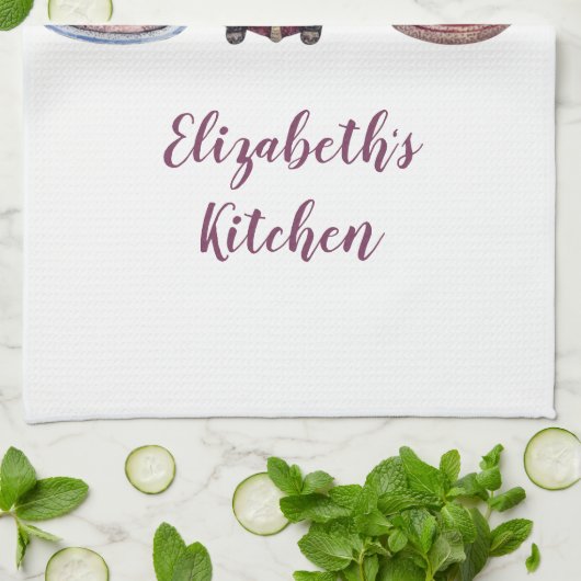 パーソナライズされたノーム 料理 かわいい ファンタジー キッチンタオル (折り畳み)