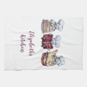 パーソナライズされたノーム 料理 かわいい ファンタジー キッチンタオル (横)