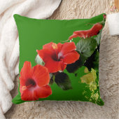 パーソナライズされたハイビスカスフラワーガーデン枕 クッション (ブランケット)