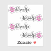 パーソナライズされたハイビスカス名ラベルシール(セット シール (シート)