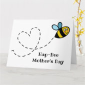 パーソナライズされたハチの忙しい母の日カード カード (黄色い花)