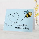 パーソナライズされたハチの母の日カード カード (黄色い花)