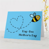 パーソナライズされたハチの母の日カード カード (黄色い花)