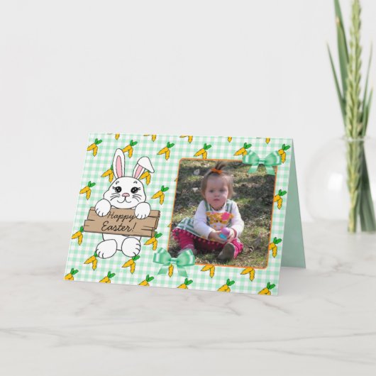 パーソナライズされたハッピーイースターファミリーフォトカード カード (正面)