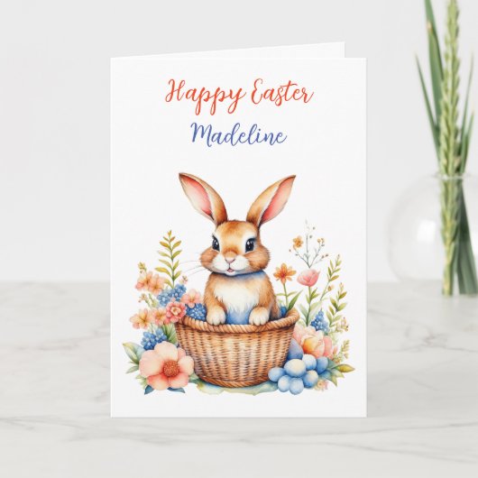 パーソナライズされたハッピーイースタープラスカラーリングページ カード (正面)