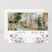 パーソナライズされたハッピーイースター写真コラージュはがき シーズンポストカード (正面/裏面)