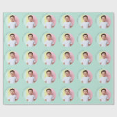 パーソナライズされたハッピーイースター緑 ラッピングペーパー (フラット)