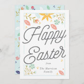 パーソナライズされたハッピーイースター シーズンカード (正面/裏面)