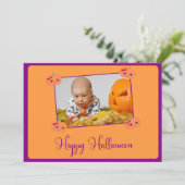 パーソナライズされたハッピーハローウィンカード写真の追加 カード (スタンド正面)