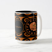 パーソナライズされたハッピーハローウィングリッタースカルMag 2 ツートーンマグカップ (正面右)