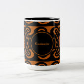 パーソナライズされたハッピーハローウィングリッタースカルMag 2 ツートーンマグカップ (中央)