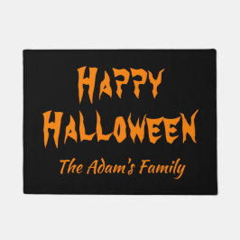 パーソナライズされたハッピーハローウィンブラック ドアマット