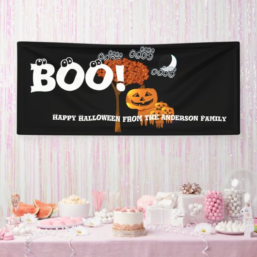 パーソナライズされたハッピーハローウィン 横断幕 (パーティー)