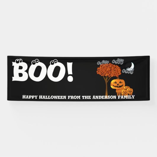 パーソナライズされたハッピーハローウィン 横断幕 (横)