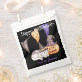 パーソナライズされたハッピーハローウィン | CAT & PUMPKIN フェイバーバッグ (クリップ留めされた状態)