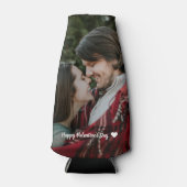 パーソナライズされたハッピーバレンタインデーカップルの写真 ボトルクーラー (正面)