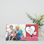 パーソナライズされたハッピーバレンタインデー写真あいさつ文 シーズンカード (スタンド正面)