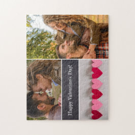 パーソナライズされたハッピーバレンタインデー写真コラージュ ジグソーパズル