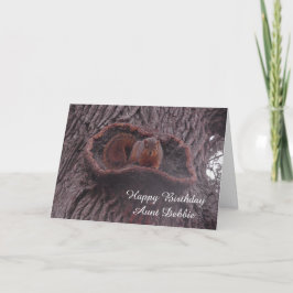 パーソナライズされたハッピーバースデーおばさんかわいいリス車 カード