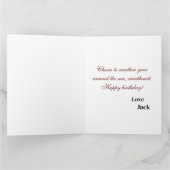 パーソナライズされたハッピーバースデーの写真の妻 カード (内部)